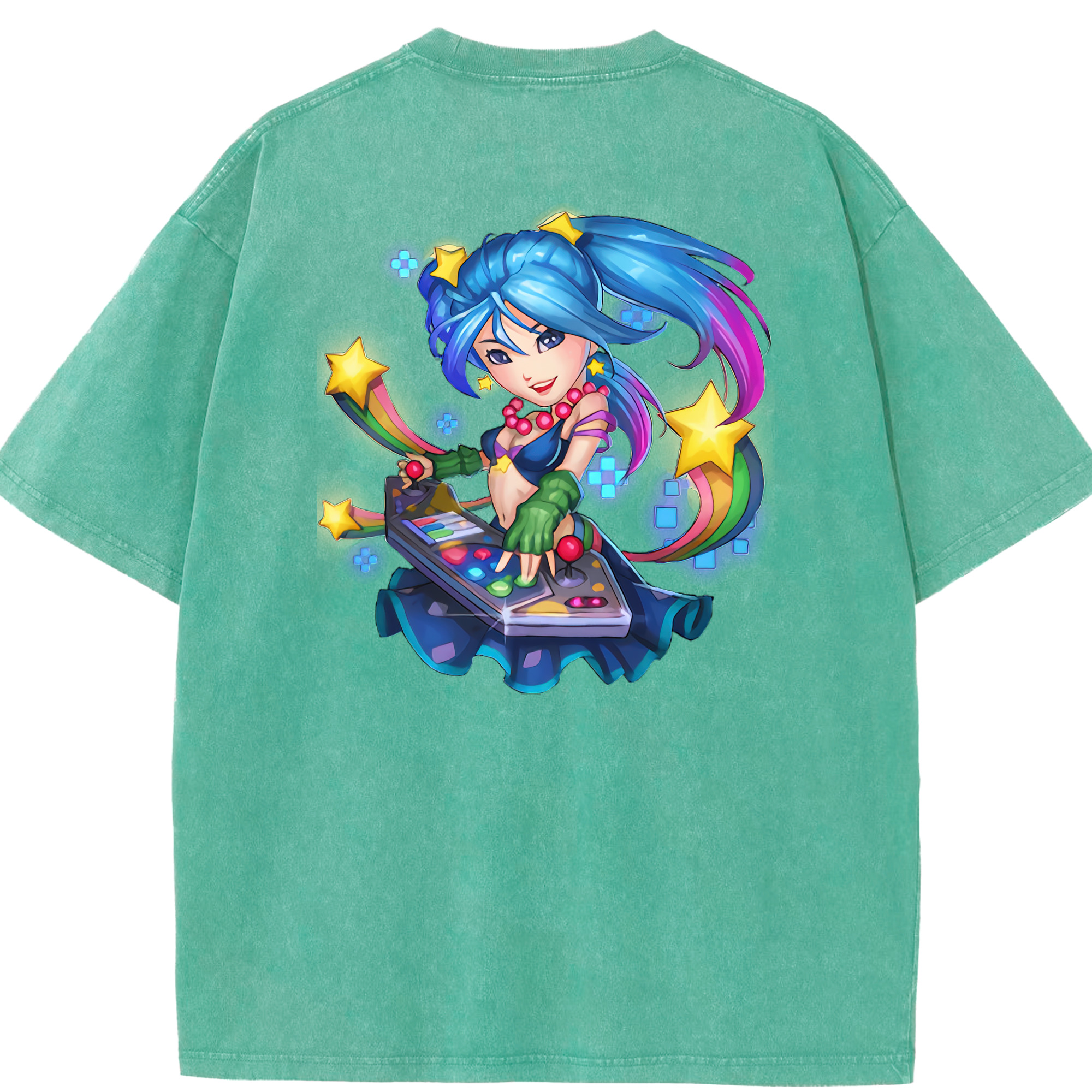 リーグ・オブ・レジェンド League of Legends LOL 綿100% ヴィンテージ風 半袖Tシャツ（背面プリント）
